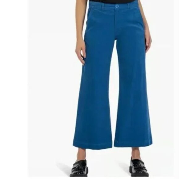 NWT Kut from the Kloth Meg High rise Corduroy Pants cobalt blue wide leg 6 - Picture 4 of 9